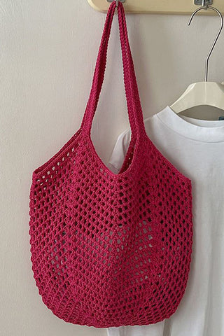 Fashion Solid Color Weave Handbag