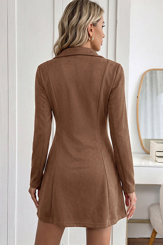 Fashion Solid Color Lapel Casual Dress