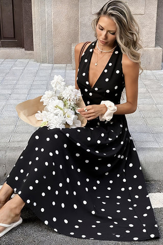 v neck casual dress Fnooota Party Dresses for Women, Long Sleeve Spring Fall Maxi Dresses Beige Size L, Women's, Size: Large Not lined Material composition Fashion V Neck Button Halter