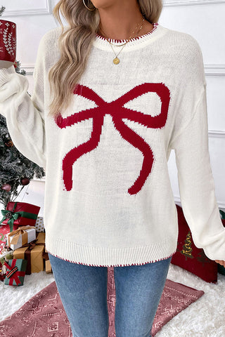 beachsissi Merry Christmas Loose Fit Round Neck Casual Sweater
