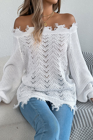 beachsissi Fashion Off The Shoulder Solid Color Knitting Tops