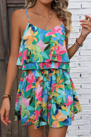 Fashion Floral Print Double Two Piece Set