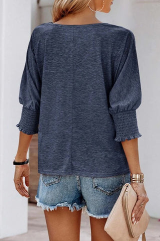 Fashion Round Neck Solid Color Casual Tops