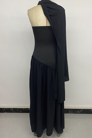 Ins Style Fashion Solid Bandeau Maxi Dress