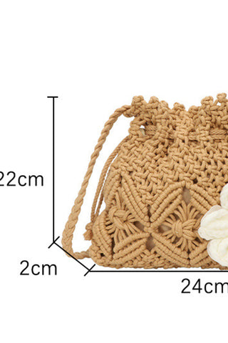 3D Color Block Sunflower Weave Bag