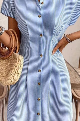 Fashion Stripe Print Slim High Waist Mini Dress