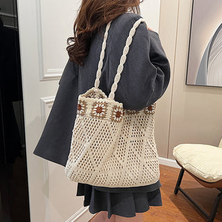 Fashion Hollow Knitting Woman Weave Handbag