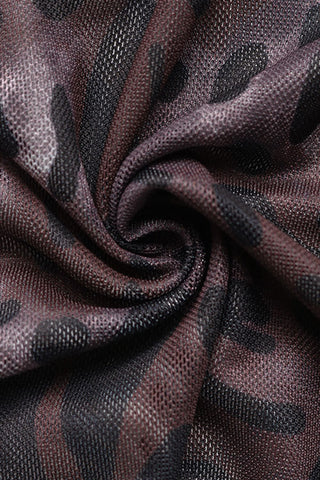 Fashion Leopard Off The Shoulder Mesh Bodycon Dress