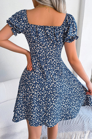 Fashion Cute Floral Print Casual Mini Dress