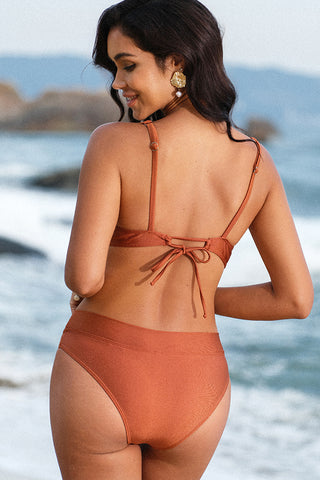 Fashion Solid Color Push Up Bikini Set