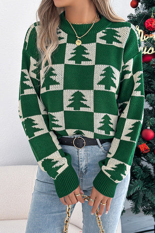 Fashion Printed  Long Sleeved Casual Sweater