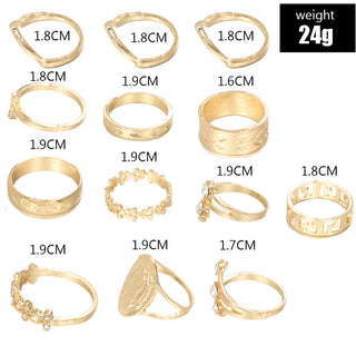 13PCS Simple Alloy Ring