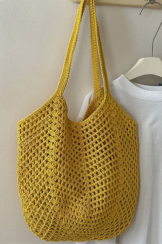 Fashion Solid Color Weave Handbag