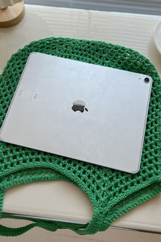 Fashion Solid Color Weave Handbag