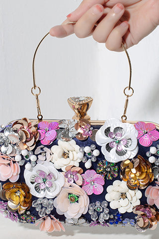 Handmade Beaded Flowers Handbag