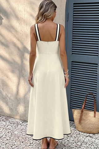 Fashion Bow Color Block Casual Dress