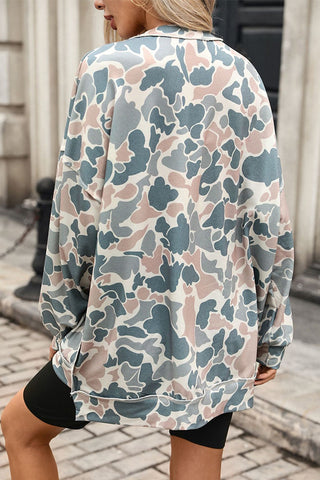 Round Neck Printed Long Sleeve Casual Top