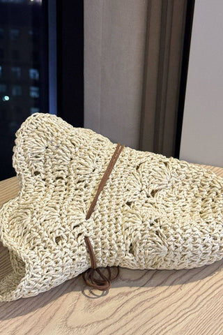 Color Block Crochet Hollow Straw Hat