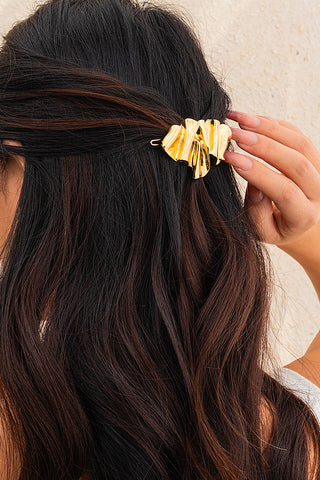 Solid Color Irregular Pleated Hair Clip