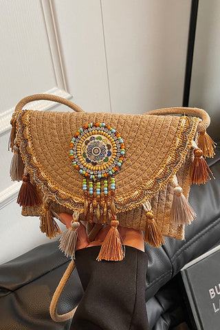Bohemian Ethnic Style Tassel Woven Bag