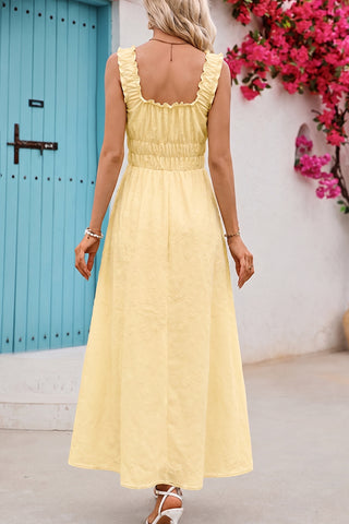 Fashion Solid Color Tie Front Casual Dress