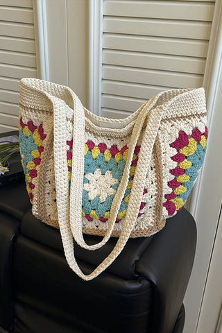 Ethnic Style Color Block Casual Weave Bag