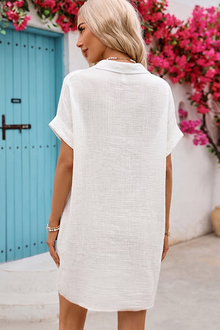 Fashion Solid Color Lapel Casual Dress