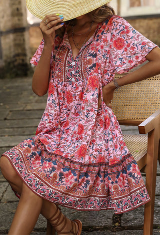 Bohemia Style Printed Casual Mini Dress