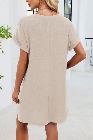 Lace Patchwork Solid Color Casual Dress