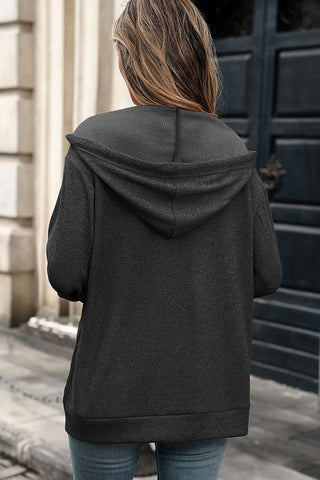 Color Block Long Sleeve Zipper Hoodie Jacket