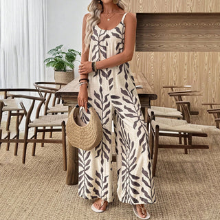 Holiday Style Printed Casual Jumpsuit