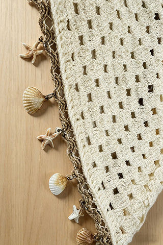 Fashion Shell Starfish Knitted Hollow Headscarf