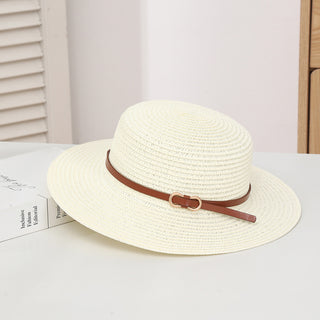 Vintage French Flat Top Straw Hat