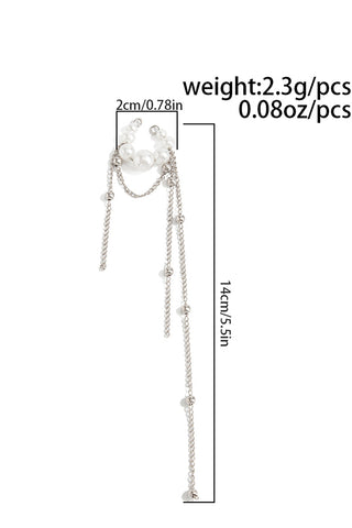 Fashion Metal Bead Chain Tassel Single Ear Clip