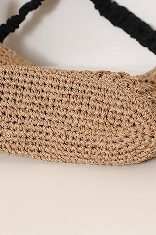 Fashion Color Block Bow Weave Handbag