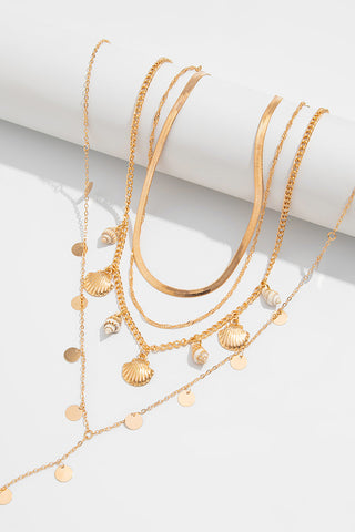 Fashion Seashells Conches Layered Necklace