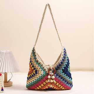 Fashion Women Colorful Weave Handbag