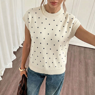 Fashion Polka Dot Casual Knit Sweater
