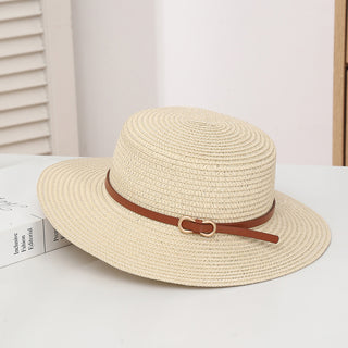 Vintage French Flat Top Straw Hat