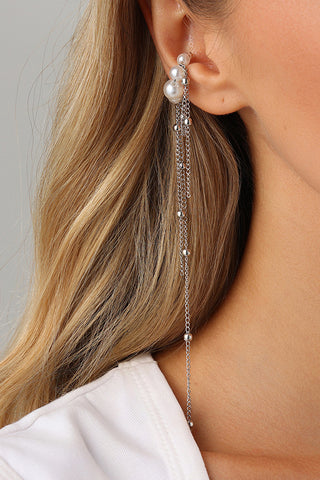 Fashion Metal Bead Chain Tassel Single Ear Clip