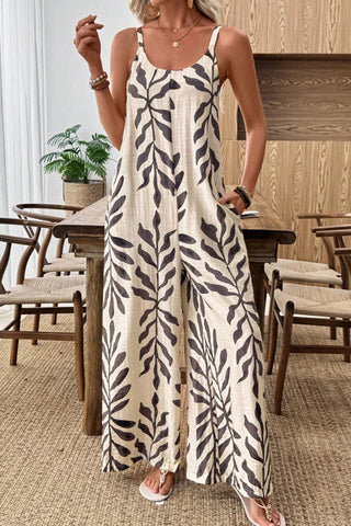 Holiday Style Printed Casual Jumpsuit