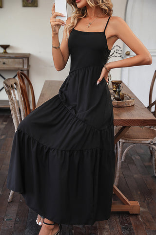Solid Color Sleeveless Maxi Dress