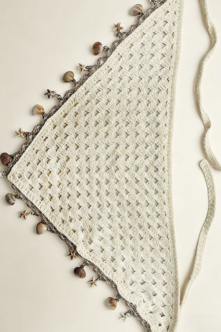 Fashion Shell Starfish Knitted Hollow Headscarf