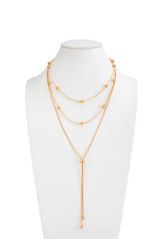 Fashion Bead Layered Long Necklace