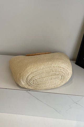Fashion Round Handle Woven Beach Bag