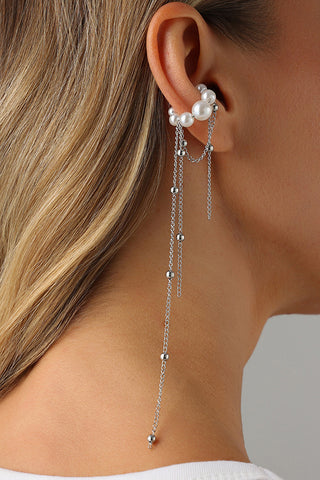 Fashion Metal Bead Chain Tassel Single Ear Clip