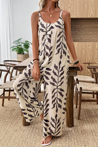 Holiday Style Printed Casual Jumpsuit