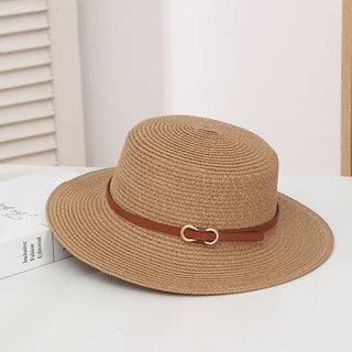 Vintage French Flat Top Straw Hat
