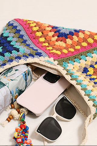 Fashion Women Colorful Weave Handbag