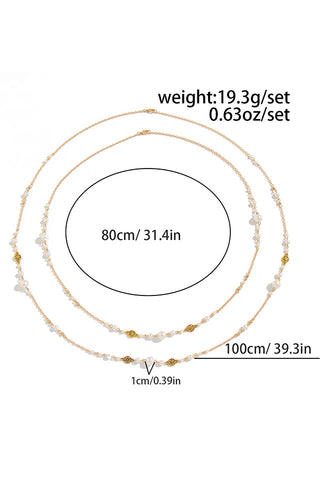 Fashion Faux Pearl Stackable Long Necklace